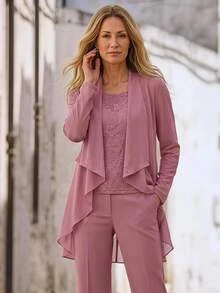Hansera 2PCS Women Ageless Co-Ords - Dusty Pink - View 3