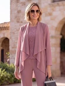 Hansera 2PCS Women Ageless Co-Ords - Dusty Pink - View 4