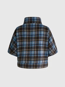 Sweetness Women's Autumn/Winter Vintage Plaid Tweed Jacket With Attached Sleeves - Multicolor - View 2