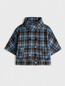 Sweetness Women's Autumn/Winter Vintage Plaid Tweed Jacket With Attached Sleeves - Multicolor - View 3