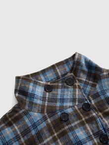 Sweetness Women's Autumn/Winter Vintage Plaid Tweed Jacket With Attached Sleeves - Multicolor - View 5