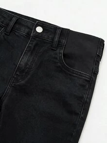 SHEIN Bộ 3 quần jeans bầu ống loe thường ngày đa năng có túi, nhiều màu - Nhiều màu - Xem 6