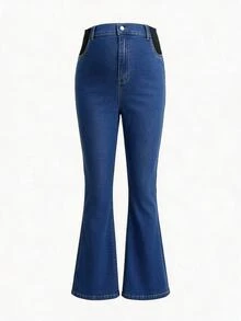 SHEIN Bộ 3 quần jeans bầu ống loe thường ngày đa năng có túi, nhiều màu - Nhiều màu - Xem 5