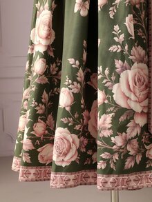 Rometta Plus Size Women's Floral Print Overlap V-Neck Tie Waist Elegant Dress Fall - Multicolor - View 4
