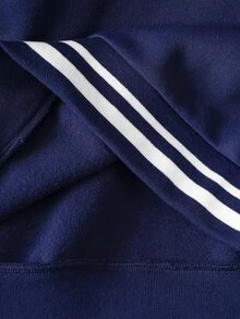 Daypath 男士休閒學院風海軍藍V領撞色運動衫 - 藏蓝色 - 查看 2