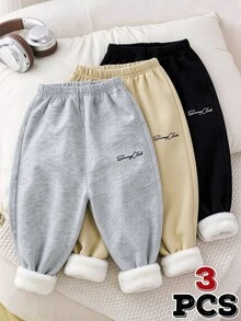 SHEIN 3PCS Young Boys Sweatpants - Multicolor - View 1