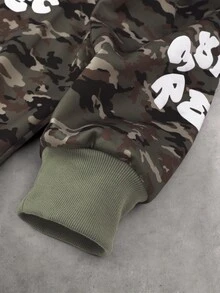 STYNVO Men's Camouflage Print Long Sleeve Hoodie - Army Green - View 5