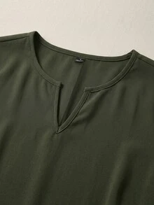Linhara CURVE Plus Size Woven Women's Casual Fall Dress - Army Green - View 6
