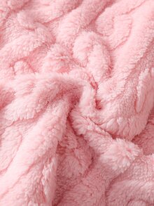 Girls' Pink Minimalist Bear Print Casual Bathrobe - Pink - View 5