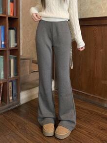 DAZY Women's Solid Color Casual Versatile Daily Wear Long Pants Fall - Grey - View 2