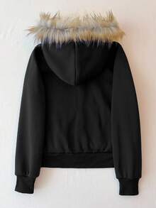 IslaSuriya New Women Zip-Up Sweatshirt, Gray Long Sleeve Jacket - Black - View 2