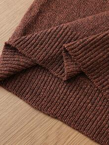 SHEIN Tween Girl Sweater Dress, New Arrival For Autumn/Winter Farewell Dark Grey Cute - Brown - View 8