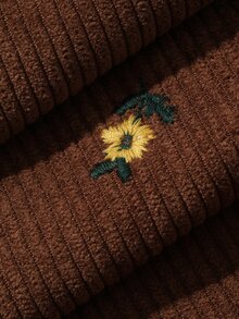 Dazy Kids Young Girl Embroidered Frill Trim Loose Fit Long Pants - Brown - View 10