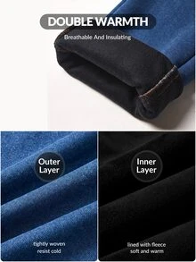 Flexra Quần jeans ống rộng nữ chất dệt kim composite, cạp chun rút, phong cách thường ngày - Màu xanh lam - Xem 11