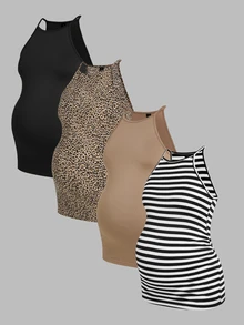 Modmama Maternity Clothes Tops Summer Pregnant Multi-Colored Vests & Camisoles Comfortable, Soft Casual For Women - Multicolor - View 4