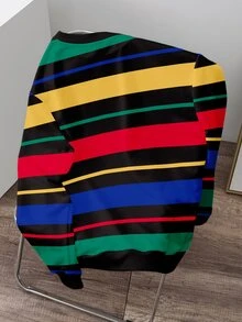 Daypath Men's Colorful Striped Crew Neck Sweatshirt - Multicolor - View 2
