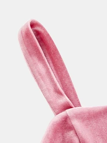 兒童青少年女孩 Girlism 粉色優雅天鵝絨拼接薄紗方領無袖高腰喇叭下擺迷你洋裝 派對生日度假秋季 - 粉色 - 查看 6