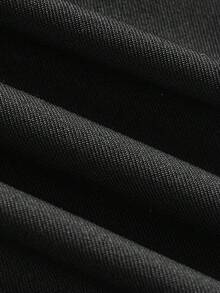 Sweetra CURVE Falda-short con cintura elástica, cordón frontal y bajo asimétrico para tallas grandes - Negro - Ver 4