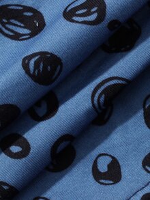 Dazy Kids Young Boys Cat Print Long Sleeve Top And Polka Dot Print Long Pants Loungewear Set - Blue - View 14