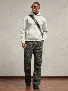 AKNOTIC Business Casual 男士寬鬆版型字母刺繡灰色針織休閒連帽衛衣，復古淺灰色長袖連帽衫，寬大 Y2K 街頭風，適合秋冬、學校、父親節禮物、足球、假日穿著 - 淺灰色 - 查看 7