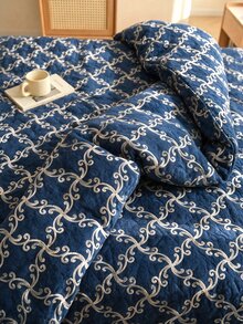 Velvet Luxury "Bedspread" Set Made In Turkey With Soft Touch Good Quality 195*235 With Pillowcase - Navy Blue - View 5