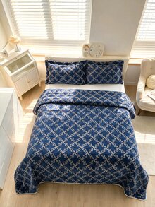 Velvet Luxury "Bedspread" Set Made In Turkey With Soft Touch Good Quality 195*235 With Pillowcase - Navy Blue - View 8
