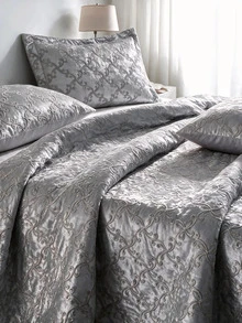 Velvet Luxury "Bedspread" Set Made In Turkey With Soft Touch Good Quality 195*235 With Pillowcase - Grey - View 6