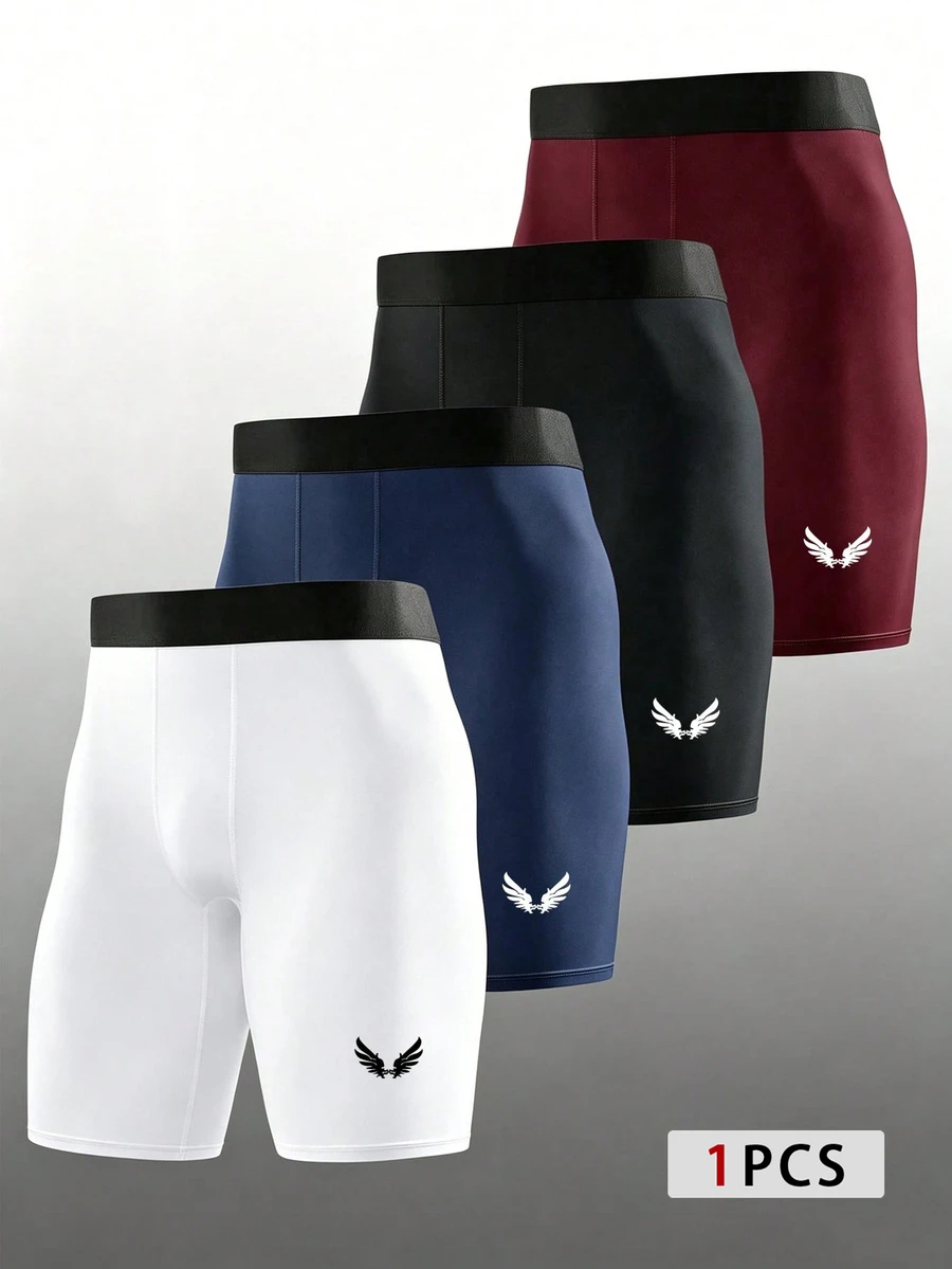 Gym Rark Men's Wing Print Elastic Waist Sports Base Layer Shorts, Gym - White - View 1