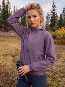 In My Nature Women's Fashion Casual Outdoor Windbreaker Jacket - Purple - View 3