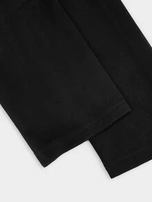 Sweetra Jaket Lengan Panjang Kasual Harian Wanita Ukuran Plus dengan Motif Blok Warna - Hitam - View 3