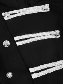 Sweetra Jaket Lengan Panjang Kasual Harian Wanita Ukuran Plus dengan Motif Blok Warna - Hitam - View 5