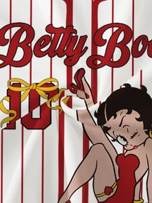 Betty Boop x SHEIN 男士字母與條紋印花圓領短袖休閒T恤 秋季運動服 - 白色 - 查看 6