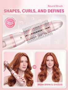SHEGLAM HAIR جهاز تصفيف الشعر المتكامل Blowout Bliss، يتضمن فوهة تركيز، 3 مستويات لدرجة حرارة الهواء، فرش تكثيف الشعر بسرعة 30000 دورة في الدقيقة لتجفيف سريع ومضاد للتجعد، تدفق هواء قوي لتجفيف أسرع بمرتين، جهد كهربائي عالمي لتصفيف الشعر (يمكن استخدامه مع محولات بأشكال مختلفة). - وردي - مشاهدة 6
