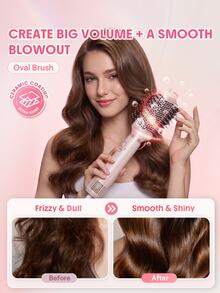 SHEGLAM HAIR جهاز تصفيف الشعر المتكامل Blowout Bliss، يتضمن فوهة تركيز، 3 مستويات لدرجة حرارة الهواء، فرش تكثيف الشعر بسرعة 30000 دورة في الدقيقة لتجفيف سريع ومضاد للتجعد، تدفق هواء قوي لتجفيف أسرع بمرتين، جهد كهربائي عالمي لتصفيف الشعر (يمكن استخدامه مع محولات بأشكال مختلفة). - وردي - مشاهدة 5