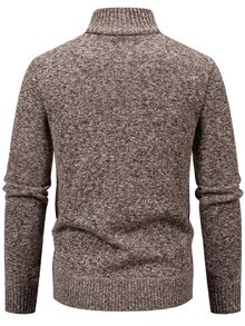 Manfinity Homme Men's Solid Color Casual Versatile Daily Wear Cardigan - Coffee Brown - View 3