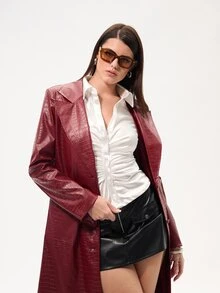 SHEIN SXY فستان صيفي طويل متدرج بالأزرار في الأمام ذو قمصان كونسرت، فستان كاجوال ليلة رأس السنة، فستان بروم، فستان مثير عيد الحب، ملابس علوية بأكمام طويلة - أبيض - مشاهدة 5