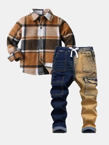 SHEIN Young Boy Fashion Distressed Retro Vintage Washed Color Contrast High Stretch Skinny Jeans ,For Kids Daily Wear And Outdoor - Multicolor - View 5