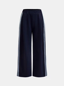 SHEIN Teen Girl Casual Daily Webbing Deep Blue Long Pants - Blue - View 5