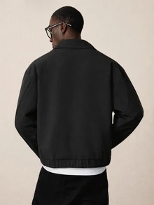 STYNVO Men's Letter Print Casual Daily Long Sleeve Jacket - Black - View 2