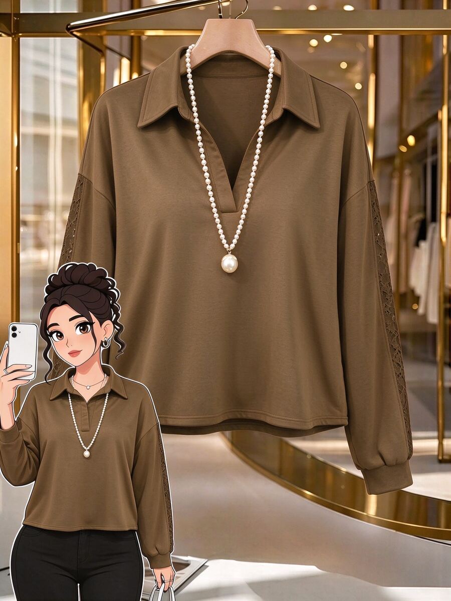 GlowEve CURVE Plus Size New Fashion Autumn/Winter Long Sleeve Lapel ...