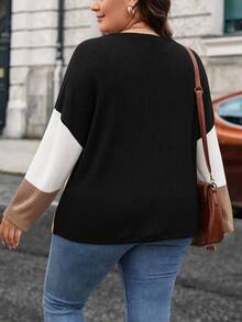 SHEIN LUNE Plus Size Women Casual Vintage Stripe Print Drop Shoulder T-Shirt Fall - Multicolor - View 2
