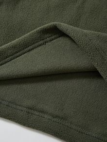 Driftmere 1/4 Zip Fleece Jacket For Men, Solid Color Outdoor Casual Sweatshirt, Thick & Warm, Elastic Drawstring Hem Fall Sports - Army Green - View 11