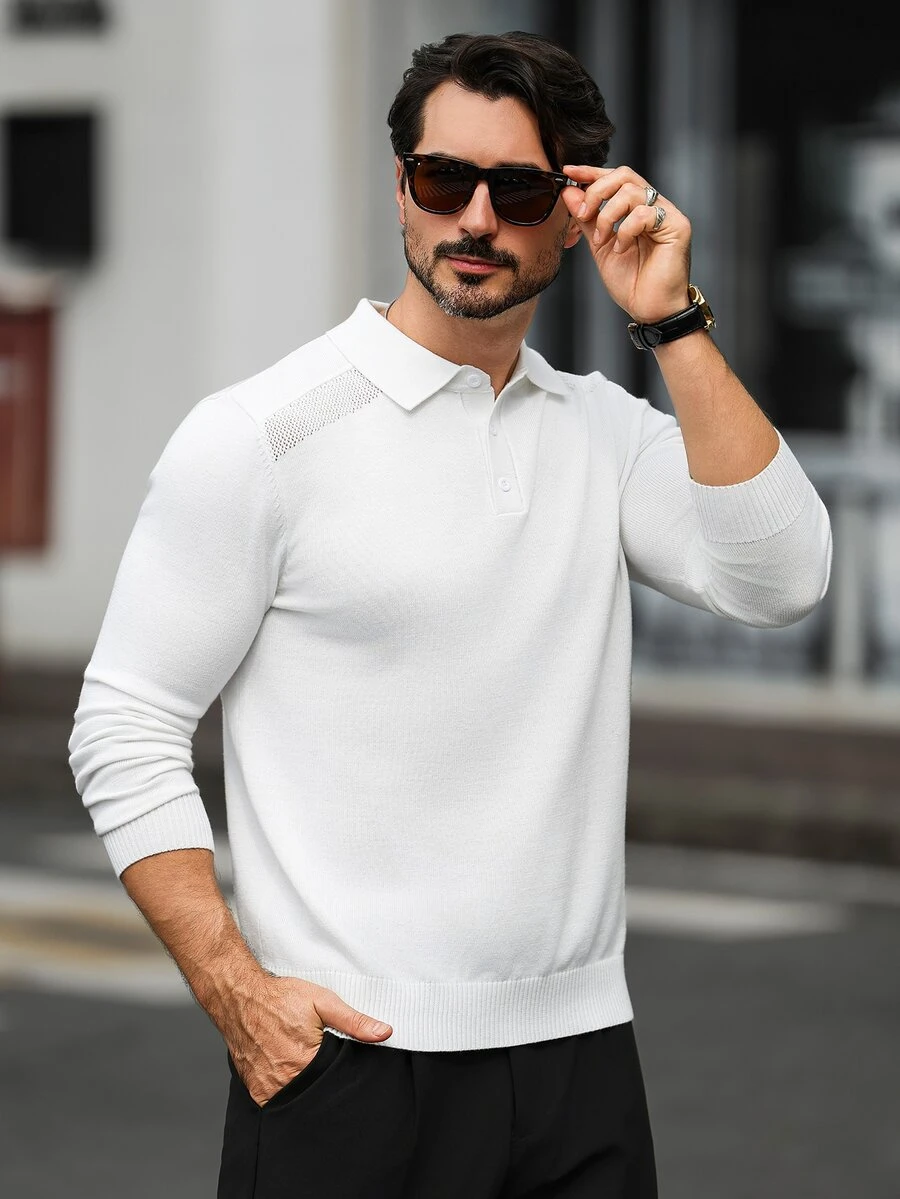 Manfinity Homme Men's Solid Color Casual Versatile Daily Wear Long Sleeve Sweater - Multicolor - View 1