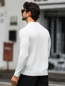 Manfinity Homme Men's Solid Color Casual Versatile Daily Wear Long Sleeve Sweater - Multicolor - View 3
