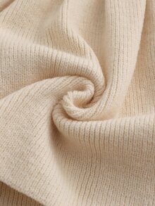 SHEIN Baby Girls Ruffled Collar Floral Knitted Sweater Dress, Soft & Versatile Long Sleeve Princess Style Pullover Suitable For Autumn/Winter Holidays - Apricot - View 7
