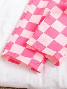 SHEIN 2件組 幼兒女嬰帽衫長褲套裝 可愛粉色 長袖圓領 標準版型 舒適保暖 秋季公主風 童女款 假日冬季休閒日常 柔軟舒適 - 彩色 - 查看 8