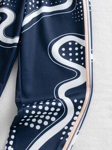 SHEIN 小男孩星星圖案印花圓領運動衫與慢跑長褲 2件組休閒運動套裝，適合秋冬校園、戶外與日常穿著 - 藏蓝色 - 查看 7