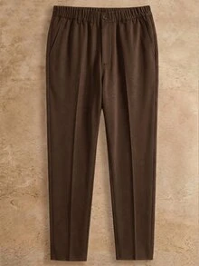 COMVAIL Men's Plus Size Casual Versatile Solid Color Dress Pants Halloween Christmas Winter Party Autumn - Coffee Brown - View 1