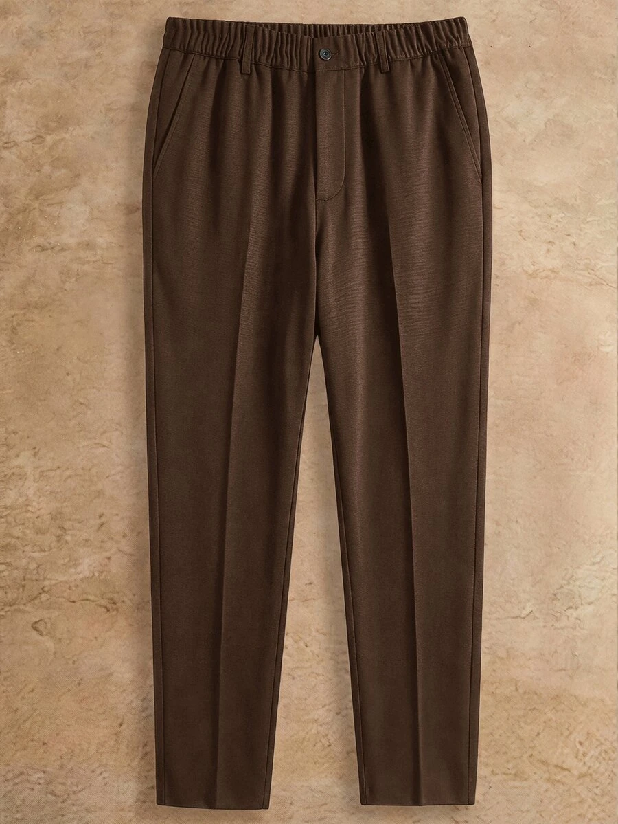 COMVAIL Men's Plus Size Casual Versatile Solid Color Dress Pants Halloween Christmas Winter Party Autumn - Coffee Brown - View 1