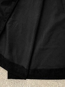 SHEIN CURVE+ Women's Plus Size 22W Solid Color Hooded Zip-Up Casual Versatile Daily Long Sleeve Jacket Winter - Black - View 11